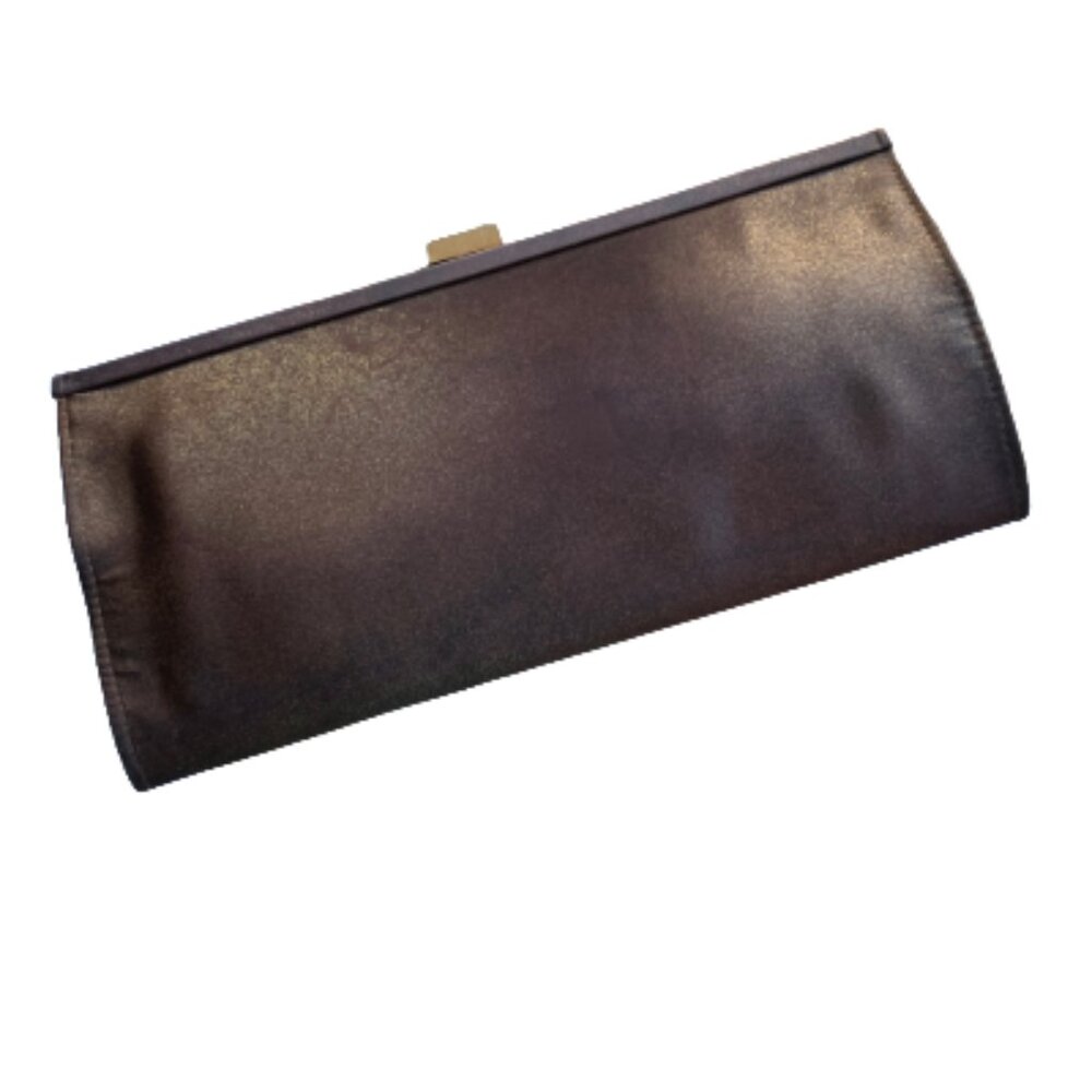 Brown Gold Sparkle Clutch Purse Bag Gold Clasp Cocktail Formal